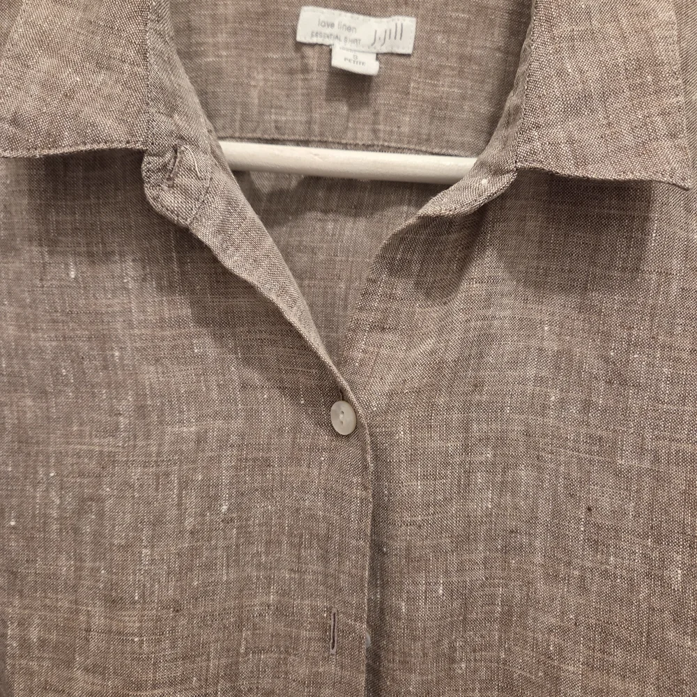 J Jill 100% Linen Petite S blouse Brown - Picture 8 of 8
